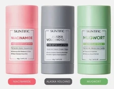 Set SKINTIFIC Bright Boost Mask Clay Stick Skin Moisture Detox Skin Pores Acne