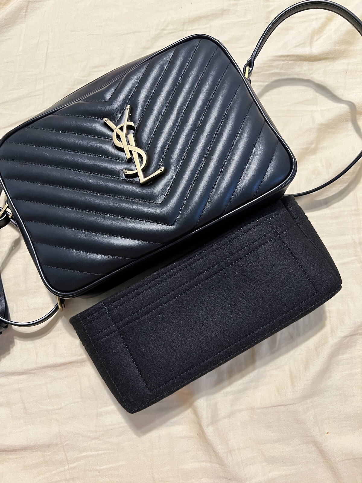 Saint Laurent Lou Gold Hardware Crossbody Black Leath… Gem