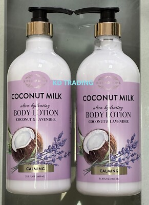 (2-Pack) RIVER & ROWE Ultra Hydrating CALMING BODY LOTION ~ COCONUT & LAVENDER