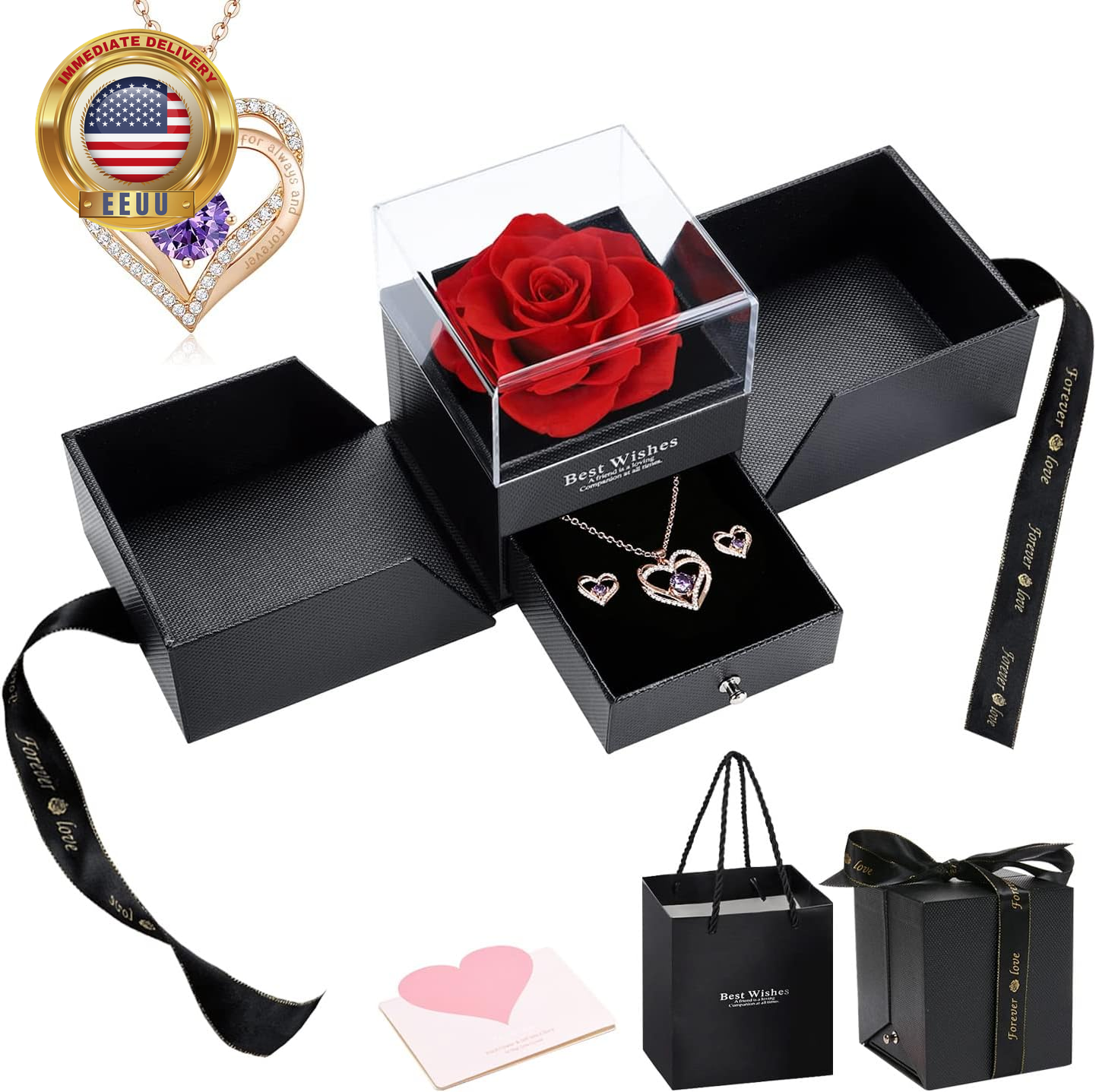 Valentines Day Gifts Forever Preserved Rose Love Box Regalos Para Mujer Eternal