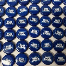 Lot Of 100 Bud Light Beer Bottle Caps Clean With No Dents