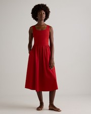 Quince Women Cotton Mixed Media Tank Dress Chile Basic Sleeveless XS