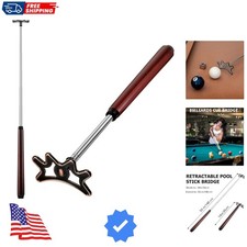 Retractable Pool Bridge Stick - Adjustable Billiards Cue Bridge with Removabl...