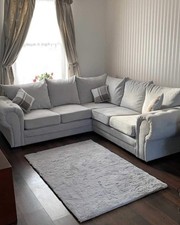 Luxury Grey Verona 5 Seater Sofa with Cushions Modern Living Room Free Delivery