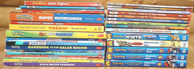 POKEMON HUGE LOT OF 33 BOOKS VARIOUS MANGAS GUIDES NOVELS VINTAGE