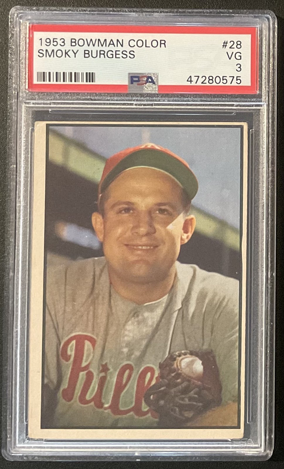 1953 Bowman Color #28 Smoky Burgess PSA 3 VG