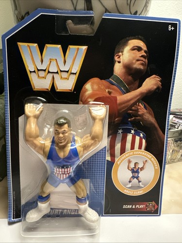 wwe mattel retros  series  7 kurt angle wrestling ...