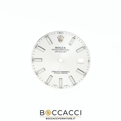 ROLEX Zifferblatt Silber Soleil für Datejust 41 116300 (Füße fehlen) Lum...