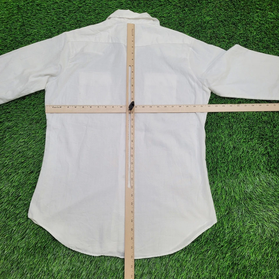 Vintage 80s Sear Western Hippie Shirt Large 16.5 22x32 White - Image 4 of 4