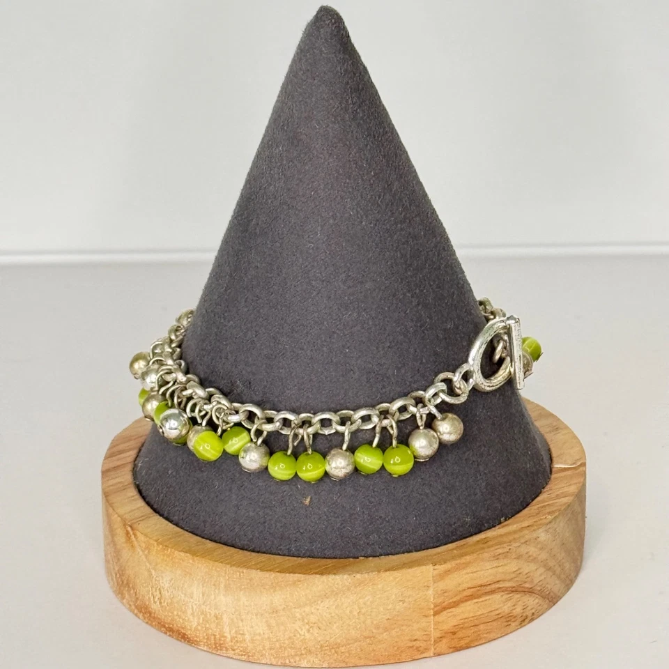 Pulsera Cha Cha Cuentas Verdes Cuentas Plata y Verde Tono Plata Foto 4 de 4