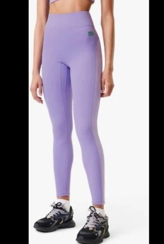 Lacoste Bandier Ribbed Ankle Length Leggings Lavender Size XS NWOT See Descript.