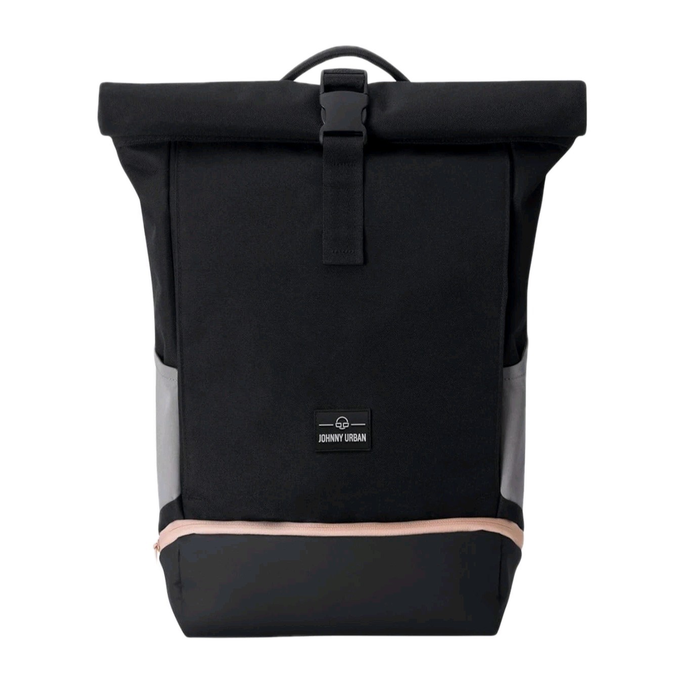 Johnny Urban Allen Backpack Medium Roll Top Backpack Black/Rose Trim BNWT