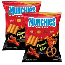 Munchies Snack Mix FLAMIN' HOT Doritos Cheetos Sun Chips Rold Gold 8oz (2 Bags)