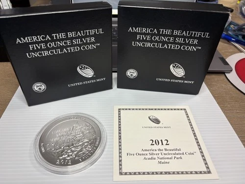 2012 America the Beautiful 5 oz Silver — photo from the most recent tracked eBay sale