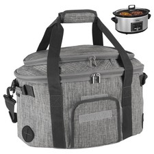 Portable Slow Cooker Bag Fits for 6-8 Quart, Insulated Travel Bag with See-th...