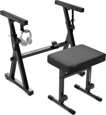 Digital Piano Stand Bench Set Adjustable Keyboard