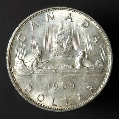 1960 - UNCIRCULATED - Canada 1 SILVER dollar - LOW COMBINED SHIP - C100-166