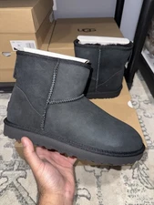 UGG Women's Classic Mini II Black Suede Boots Size 10 WOMANS Brand New 🥾 