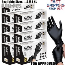 900Pcs Nitrile Gloves,5 Mil Black, Powder-Free Food-Safe Clean Disposable Gloves