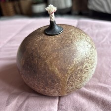 Mid-Century Modern oil lamp by Aage Würtz from the 1960s, rustic pottery body