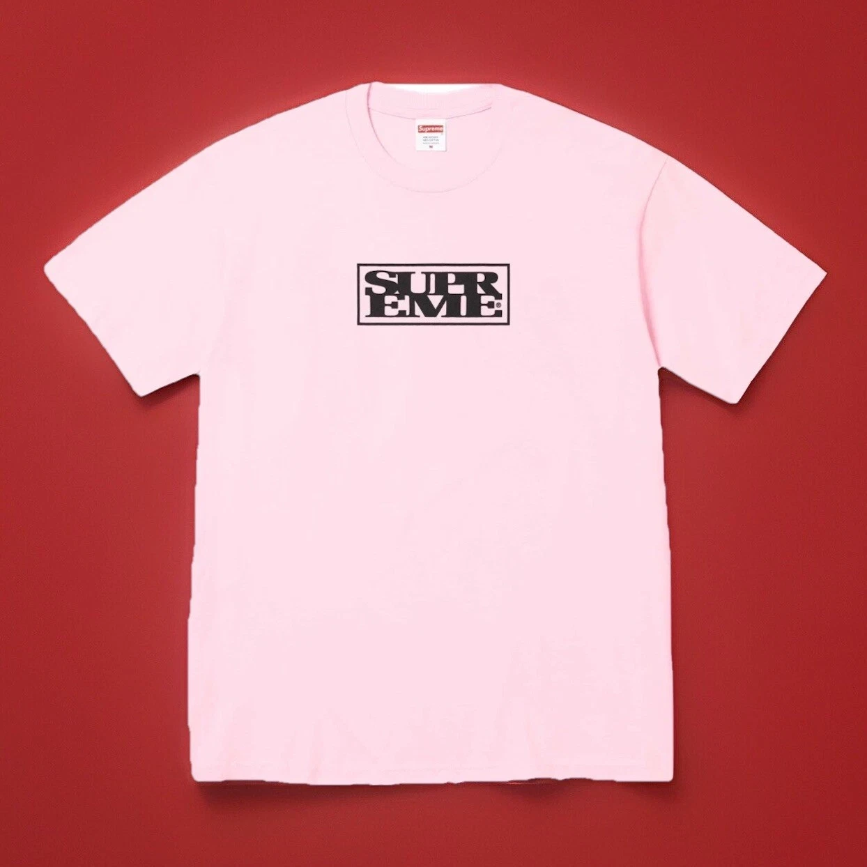 SUPREME « Connect Tee » • T shirt rose clair logo • Petit • Neuf, livraison rapide