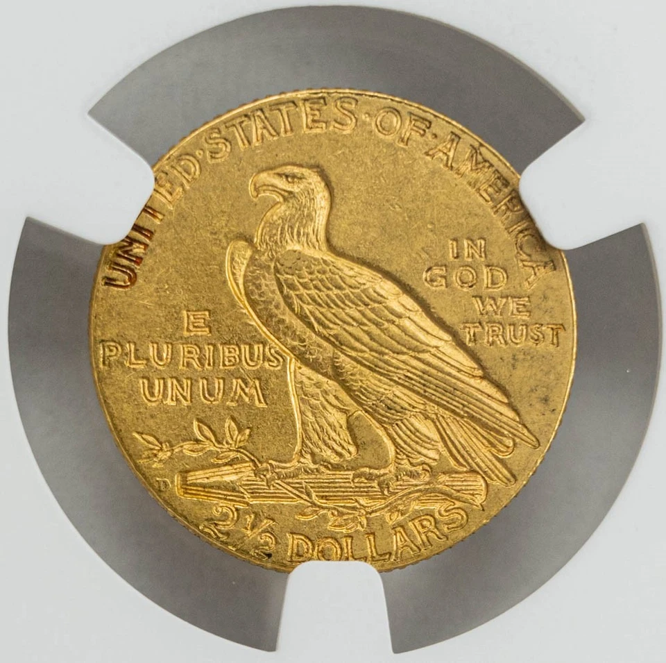 1911-D $2 1/2 Gold Indian Strong D $2.5 MS62 NGC 950201-3 - Image 3 of 4