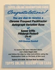 Konnor Griffin 2026 Topps Bowman Packfractor AUTO Autograph Redemption Card /89