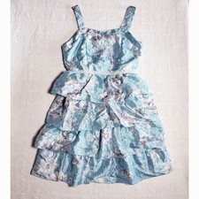 Girls Formal Blue Floral Dress