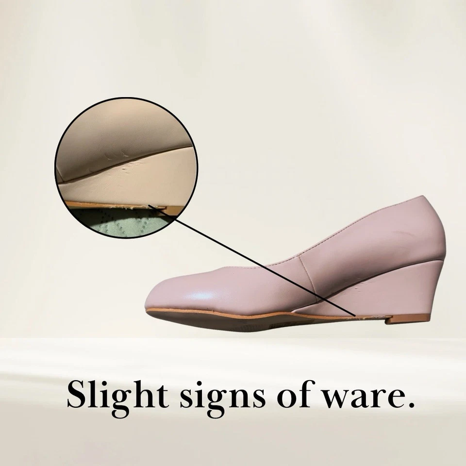 Женские бежевые кожаные туфли на танкетке на каблуке Journee Collection размер 8 - Изображение 4 из 4