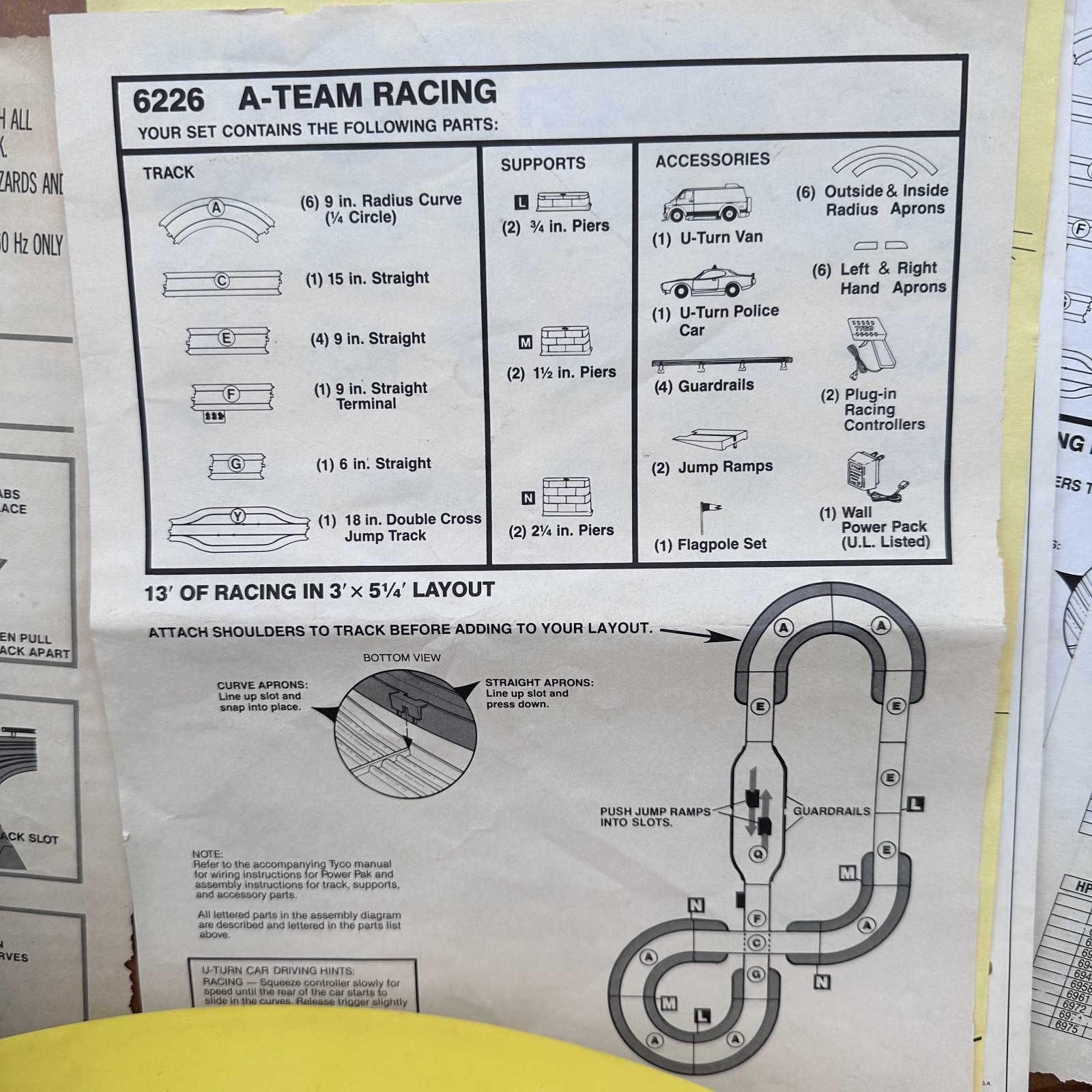 A-TEAM Slot Car Action Race Track Set w/Original Box TYCO 1983 - Vintage