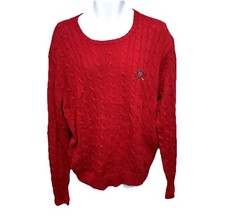 Vintage Polo Golf Ralph Lauren Men's Large Cable Knit Pullover Red Sweater