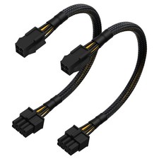  2-Pack 4 Pin to 8 Pin CPU Power Adapter, ATX 4 Pin Female to Motherboard CP...
