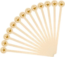 5.9inch Wooden Coffee Stirrers with Round Ends, 100 Count Disposable Stir... 