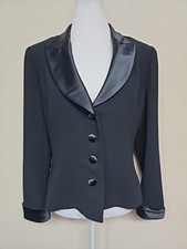 KAY UNGER NEW YORK Women's Blazer Long Sleeve Black Color Button Down.Size 12