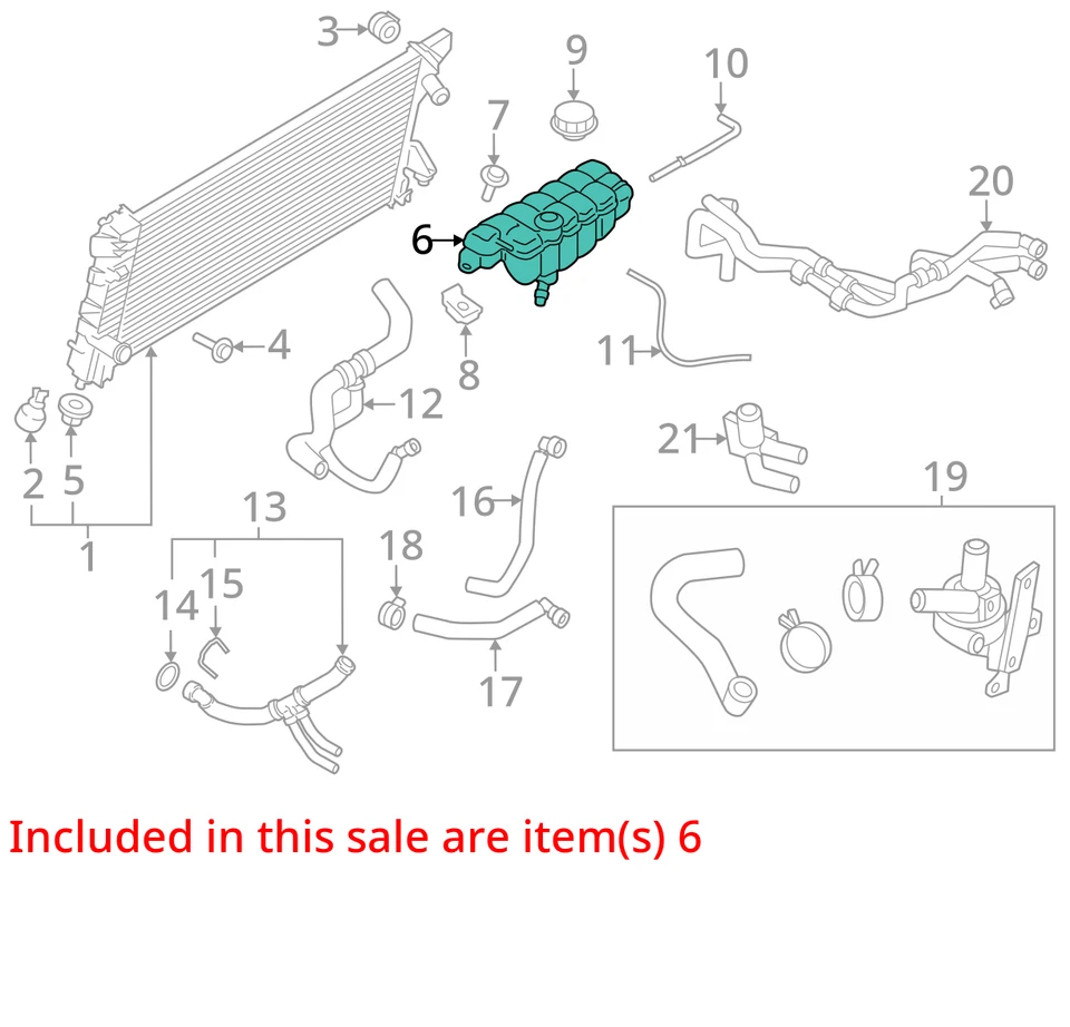 Lincoln Navigator 2019 botella de desbordamiento de refrigerante OEM 146 k millas - LKQ417049282 Foto 4 de 4