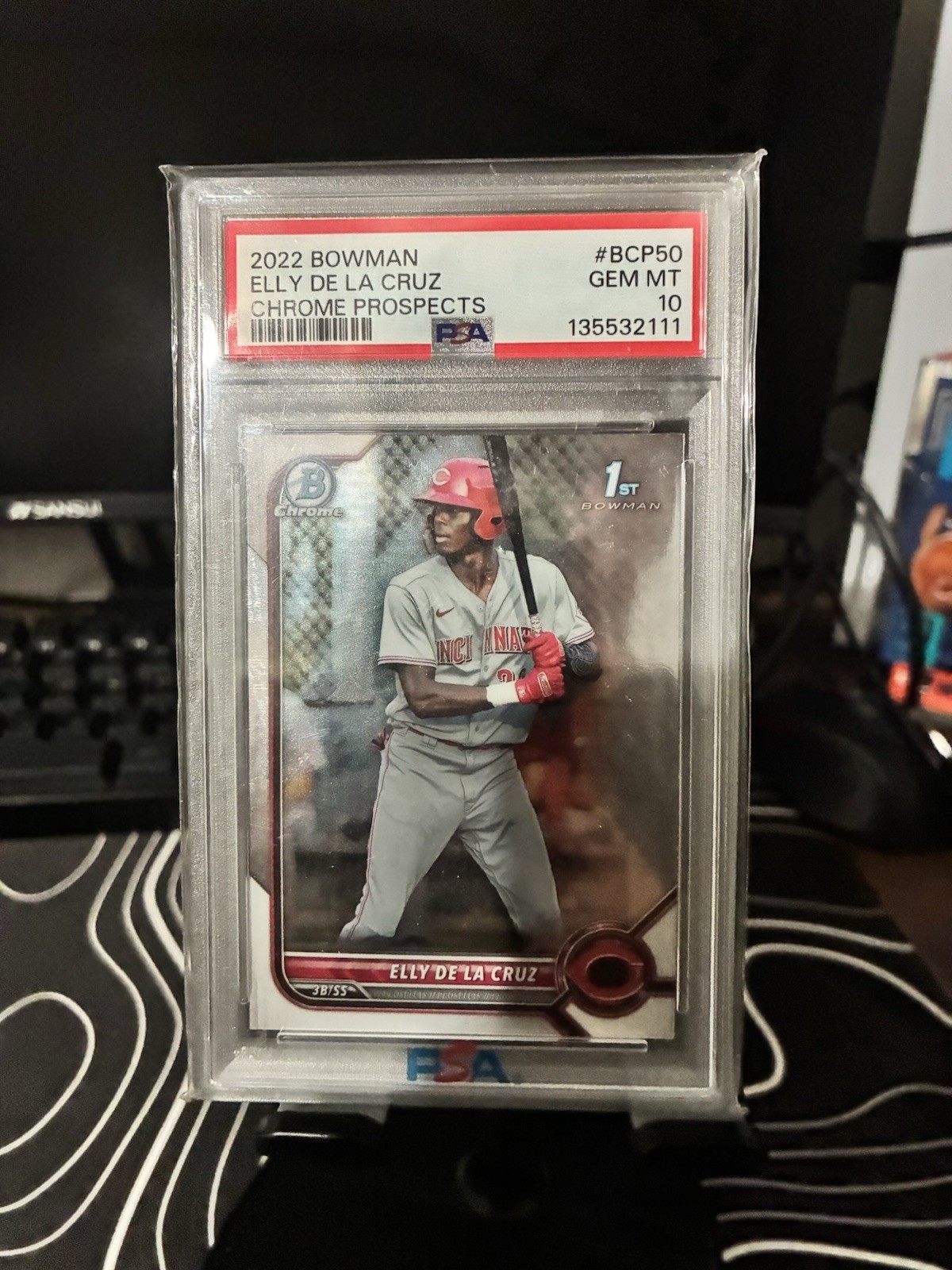 Bowman 1st Bowman 2022 Bowman Chrome Prospects Elly De La Cruz BCP-50 PSA 10 view 1