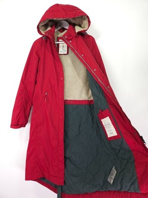 Seasalt Janelle Coat Size 8 Red Waterproof Parka Jacket Outdoor Fleece Mac