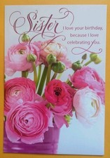 Happy Birthday Sister Large Format Greeting Card 5.5X8.0"  Envelope 
