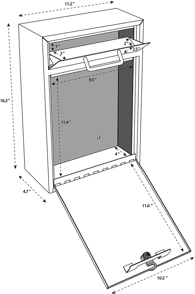 New Mail Boss High Security Steel Wall-Mounted Locking Mailbox - Image 4 of 4