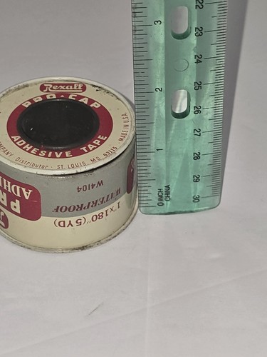 Vintage Rexall Drugs Pro-Cap Adhesive Tape Metal Roll - c1950s Has Some Product - Picture 5 of 5