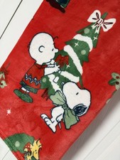 Snoopy Christmas Throw Blanket Red 50 x70 Christmas Tree Decorating NWT