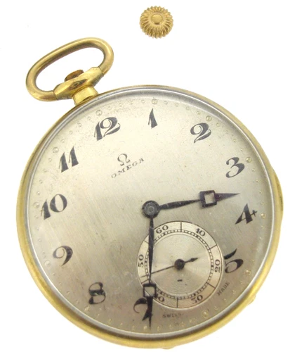 Omega Pocket Watch 17J Swiss 42 mm open face engraved 1923 Ghiglieri Antique