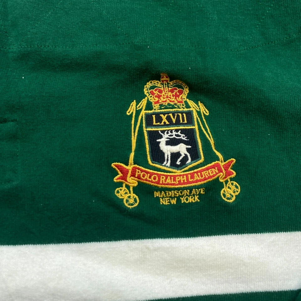Ralph Lauren Polo Shirt 3XB 3XL XXXL Big Green Madison Ave Deer RLPC Crest 90s - Image 3 of 4