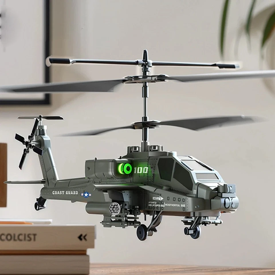 Helicóptero RC RTF XK1 2.4G 3.5CH Modelo a Escala Apache Flybarless Altitud Hold LED Foto 3 de 4