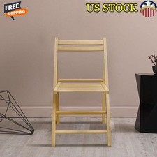 Wooden Folding Chairs Set 2 Pieces Space Saving Easy Setup Event Seating New
