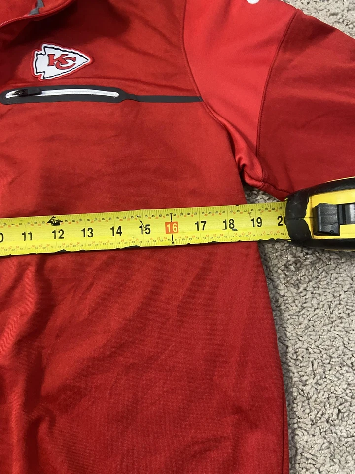 Kansas City Chiefs Pullover Mens Medium NFL Football Quarter Zip Nike Dri Fit - Image 3 of 4