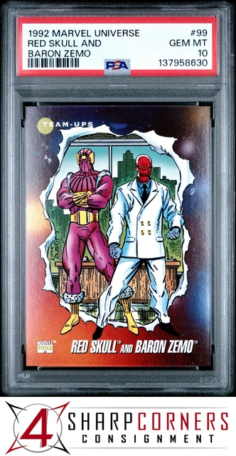 1992 Marvel Universe #99 Red Skull and Baron Zemo PSA 10