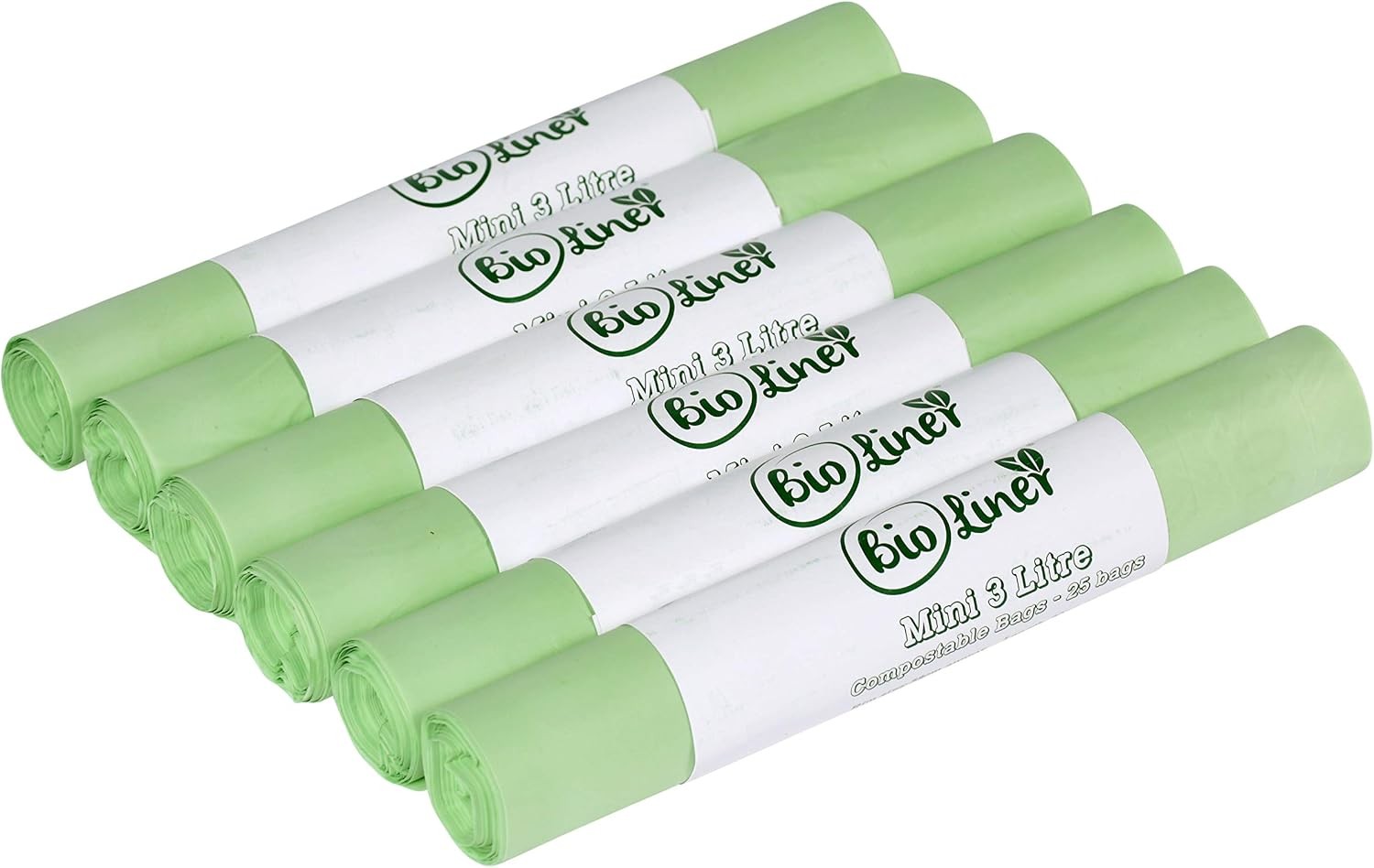 Bioliner 3 Litre Mini Compostable Food Waste Bin Bags - Green / 6 - Image 4