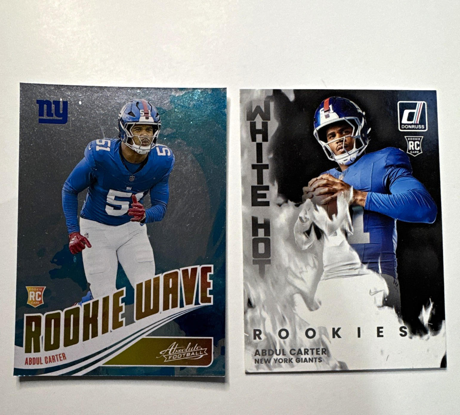 Abdul Carter 2 Pack! 2025 Panini Absolute Rookie Wave & Donruss White Hot RC’s