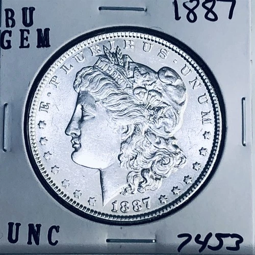 1887 BU GEM MORGAN SILVER DOLLAR UNC MS+++ U.S. MINT RARE COIN 7453
